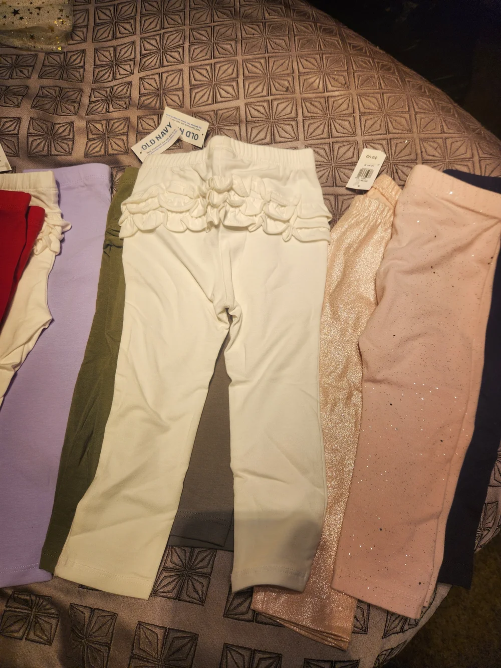 The Children's Place Cream Ruffle Waist Girls Leggings